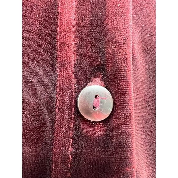 Vtg Moda International Top Cardigan Burgundy Velvet Whimsigoth Grunge 90s y2k L - Picture 3 of 8